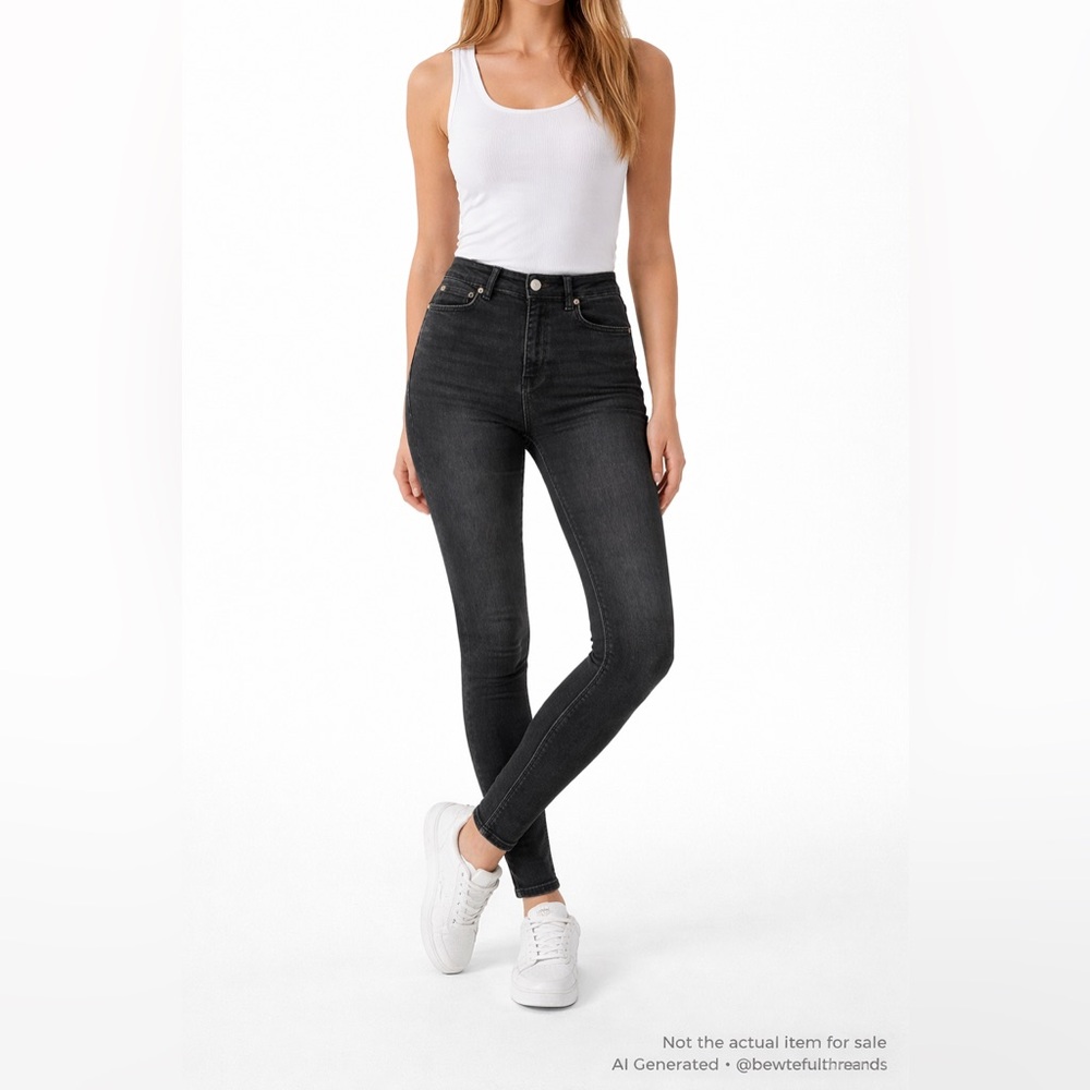 ZARA US 2 / EUR 34 Washed Black Super Stretch Jeggings
